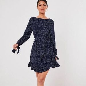 Misguided navy ruched dress